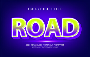 Road editable text effect, 3D editable text template.