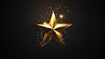 Shining Gold Star: Celestial Sparkle and Festive Brilliance