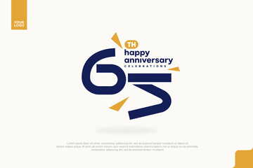 65th Happy Anniversary number type