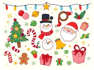 Naklejka premium set of christmas icons