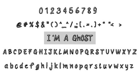 alphabet letters font set. flow font with trendy letters thin, bold, uppercase, lowercase and numbers. vector illustration.