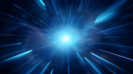 Obraz premium Radial blue light through the tunnel glowing in the darkness for print designs templates, Advertising materials, Email Newsletters, Header webs, e commerce signs retail shopping, advertisement busines