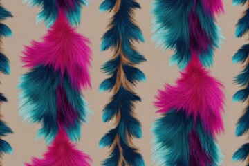 Obraz premium Playful Vibrant Animal Fur Pattern with Aquamarine Accents on a Neutral Backdrop