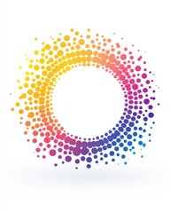 Vibrant circular symbol with colorful dots for creative design projects