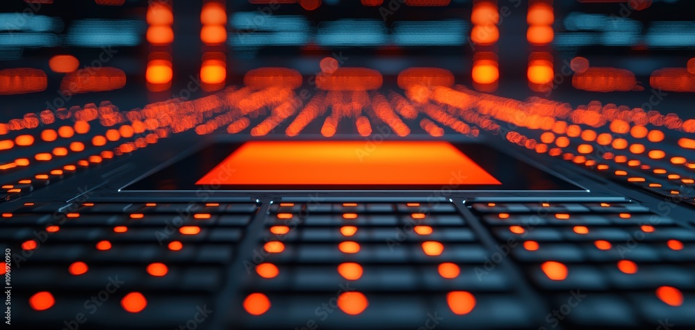 Poster coordination team spirit concept.a close-up view of a futuristic control panel with illuminated butt