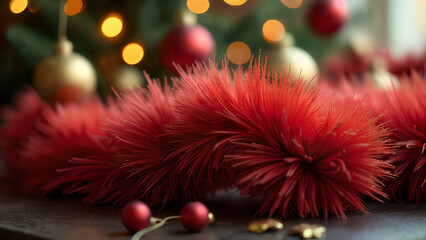 Festive Christmas Boas in a Warm Atmosphere