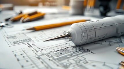 Detailed technical drawings reinforcement in industrial zones highlighting precision and innovative engineering solutions