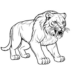Lion Coloring book page,, 