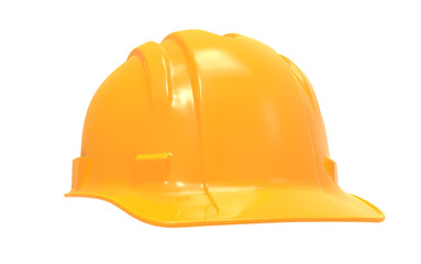 Fototapeta premium Yellow safety work helmet isolated in transparent background