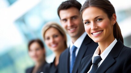 Fototapeta premium Smiling Business Team Portrait with Professionals Standing Together