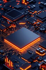 Fototapeta premium Digital cryptocurrency exchange at night, holographic interface, neon lights, 3D illustration