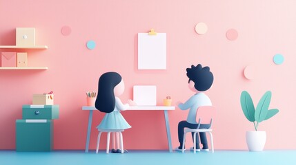 Teacher teaching student photo