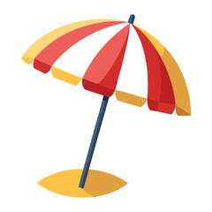 Obraz premium beach umbrella isolated clipart cartoon Illustration drawing