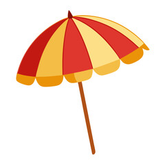 Obraz premium beach umbrella isolated clipart cartoon Illustration drawing