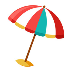 beach umbrella isolated clipart cartoon Illustration drawing