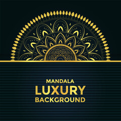 Elegant Golden Mandala Background Circular Ornamental Design