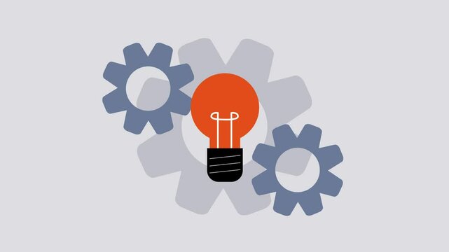 2d animation concept of light bulb, depicting ideas and creativity