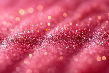 Magical Rose Gold Symphony: Ethereal Macro Photography of Shimmering Pink Glitter Particles Dancing in Soft Focus, Creating a Dreamy Abstract Landscape of Sparkles and Light in Romantic Rosy Hues