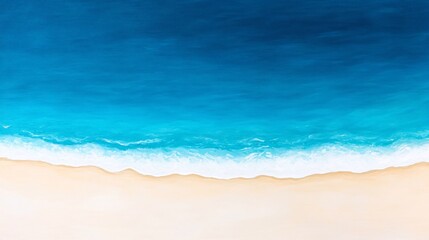 Abstract ocean landscape painting with blue and white tones