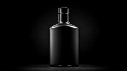 Naklejka premium Black bottle on black background