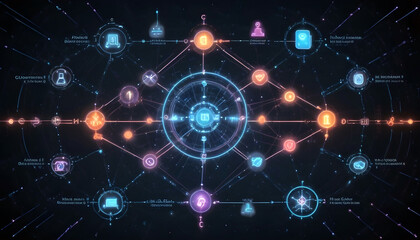 Obraz premium Science Digital Modern Data Network Technology AI Concept