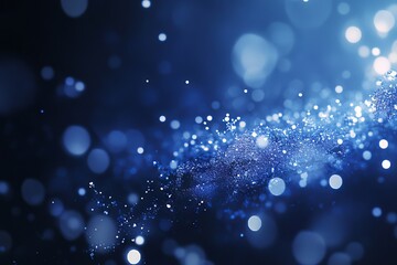 Abstract Snowflakes and Bokeh Lights Christmas Concept. AI generated illustration