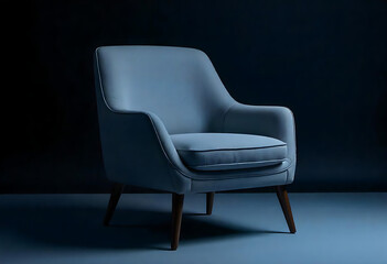 Elegant Blue Armchair in Minimalist Setting