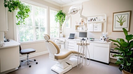 Dental office interior with modern equipment