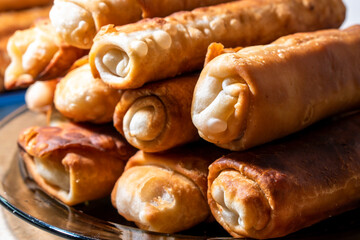 Easy Homemade Chicken Taquitos.food concept. Fryer Chicken Taquitos