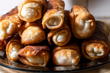 Easy Homemade Chicken Taquitos.food concept. Fryer Chicken Taquitos