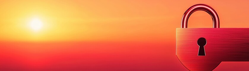 Obraz premium Red shield graphic with open padlock and a masked password input modern and bold design focusing on cybersecurity and authentication