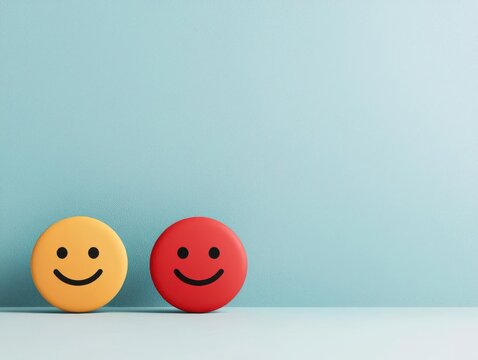 customer satisfaction concept. Customer satisfaction survey with smiley face options, engaging feedback, 3D illustration