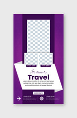 Travel vacation Instagram post story design 