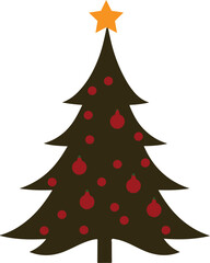Christmas tree  vector art illustration with white background