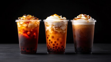 Iced Coffee Variations with Whipped Cream