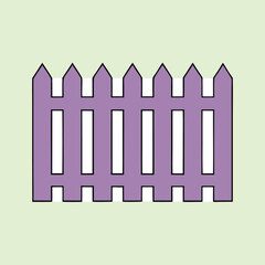 minimalist vector silhouette of a picket fence