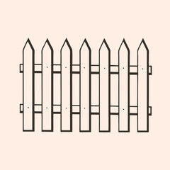 minimalist vector silhouette of a picket fence