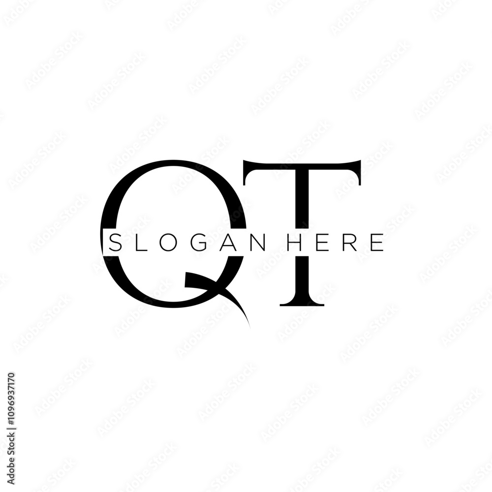 Fototapete qt initial monogram logo with bussines style dsign