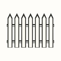 minimalist vector silhouette of a picket fence