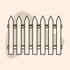 minimalist vector silhouette of a picket fence