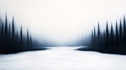 Fototapeta premium Misty River Landscape