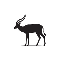 Obraz premium antelope black silhouette vector with white background.