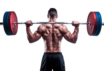 weightlifter on white background