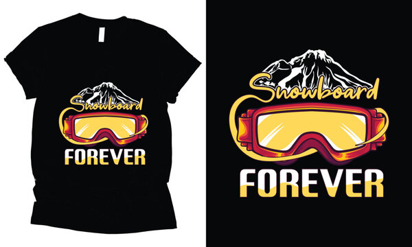 snowboard forever winter soprt t-shirt design.