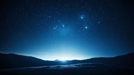 Fototapeta premium Starry Night Sky Over Mountains