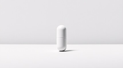 White Capsule on Minimalist Background