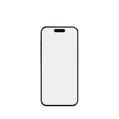 Realistic smartphone mockup. Mobile phone with isolated on transparent background. Device front view. 3D mobile phone with shadow. Realistic, high quality smart phone mockup for ui ux presentation