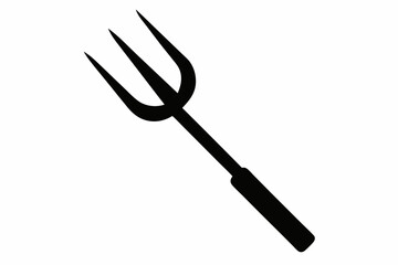 Pitchfork silhouette, Pitchfork icon vector, Devil pitchfork silhouette