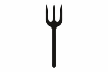 Pitchfork silhouette, Pitchfork icon vector, Devil pitchfork silhouette