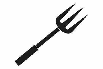 Pitchfork silhouette, Pitchfork icon vector, Devil pitchfork silhouette